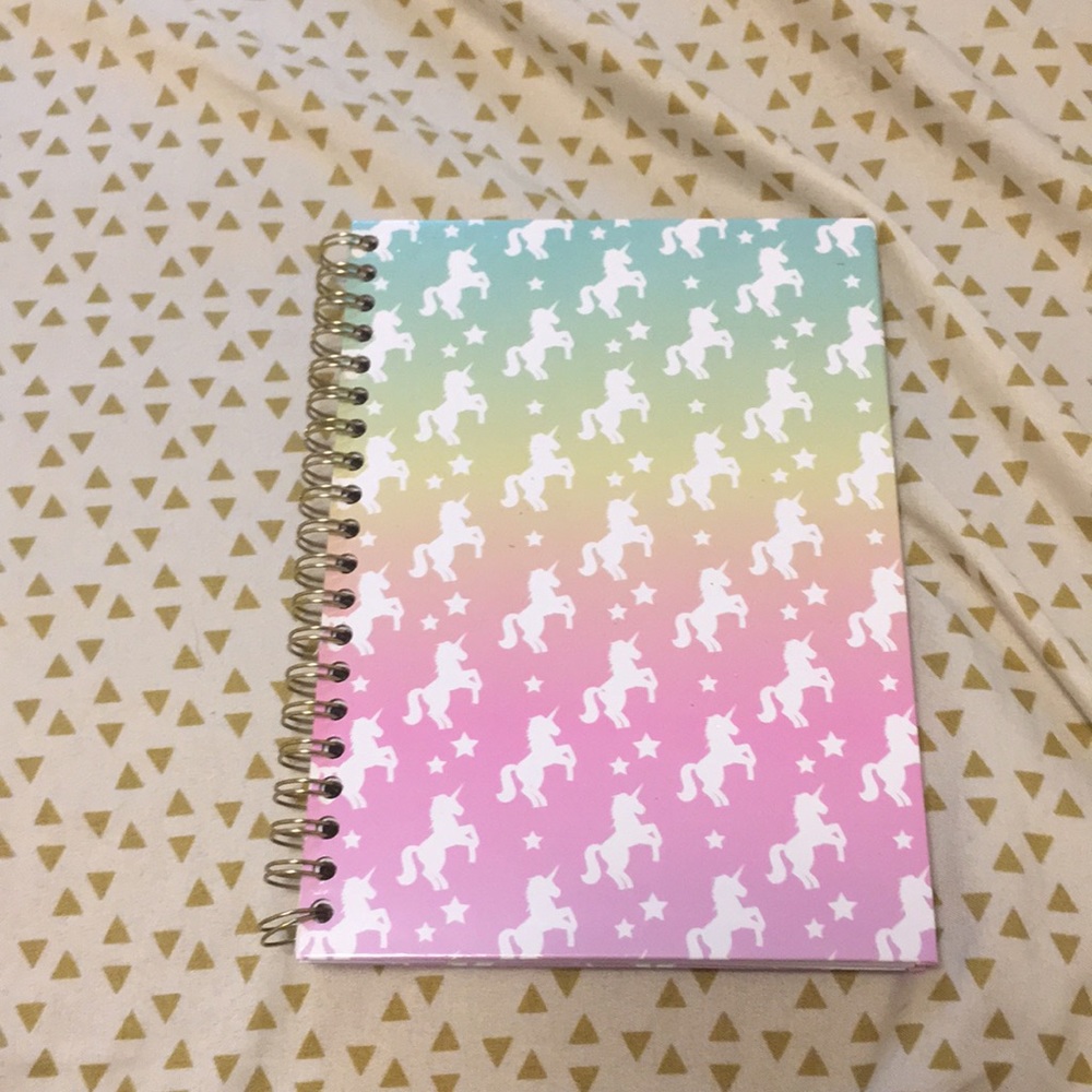 Brand new unicorn pastel rainbow notebook